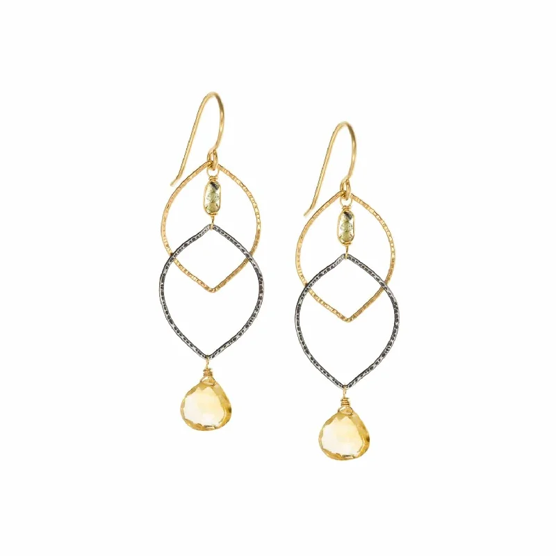 Trendy Gemstone Earrings For Stylish Looks-Citrine Cascade Earrings