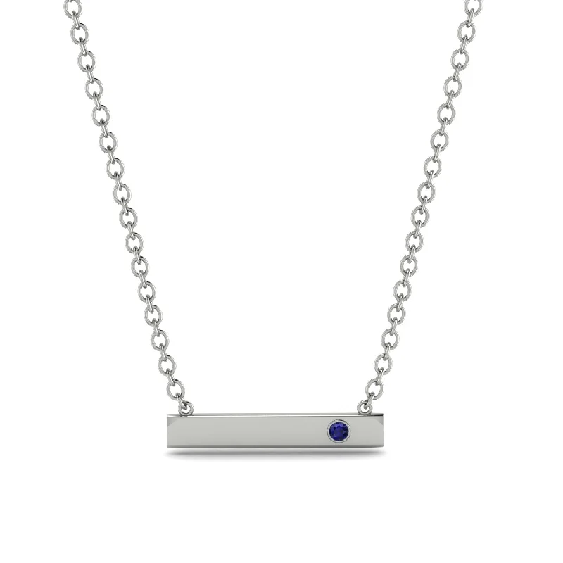 Sapphire Gold Necklace Bar - Crystal No. 15