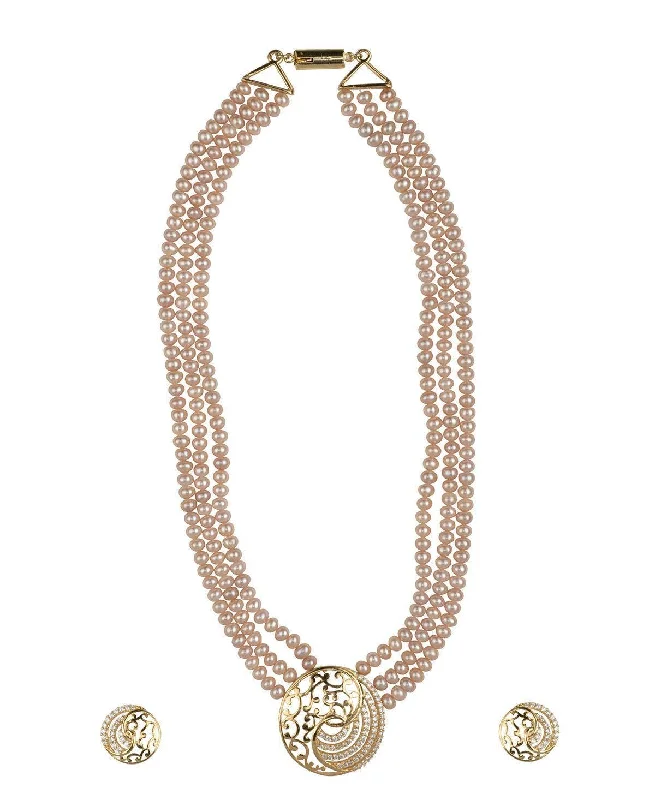 Gorgeous Real Pearl Necklace Set