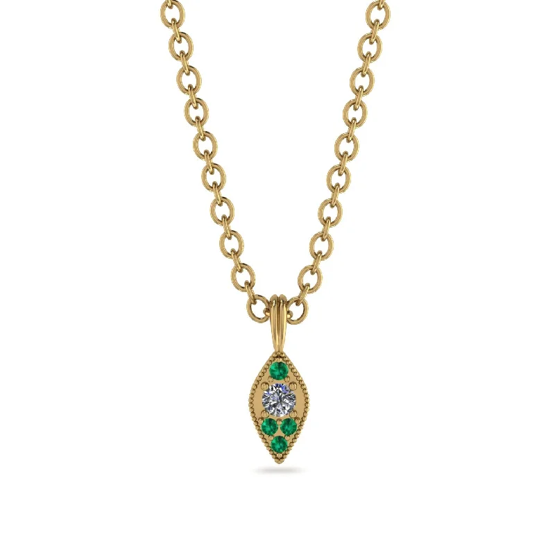 Milgrain Emerald Necklace - Jessie No. 16