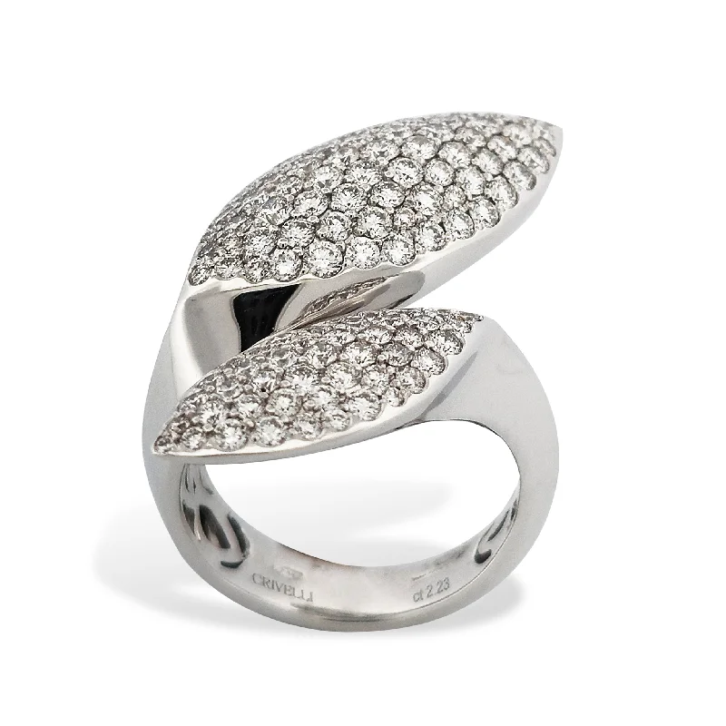 Sparkling Wedding Bands For Glamorous Weddings-Diamond Pave 18K White Gold Ring