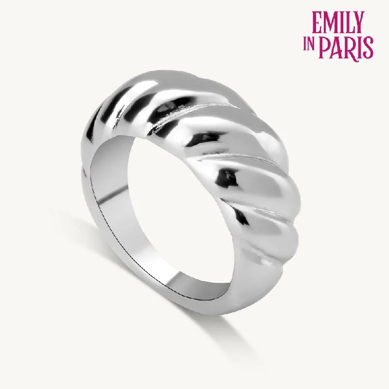 Timeless Wedding Bands For Classic Style-Rope Twisted Bold Ring | 18k White Gold Plated