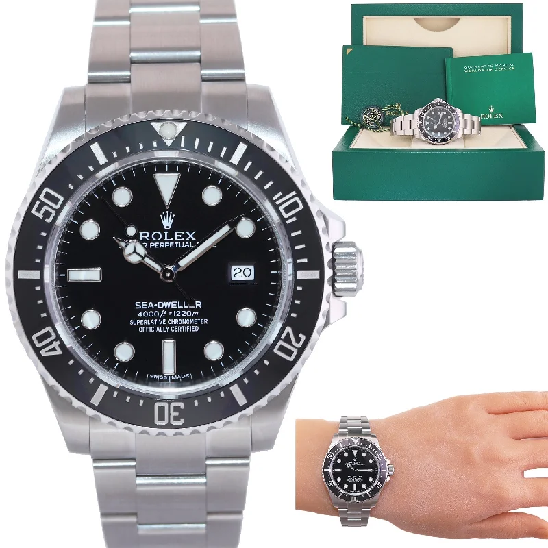 Beautiful Designer Watches For Fashion-Forward Women-MINT Rolex 116600 Seadweller SDK4 4000 Steel Black 40m Ceramic Dive Watch Box