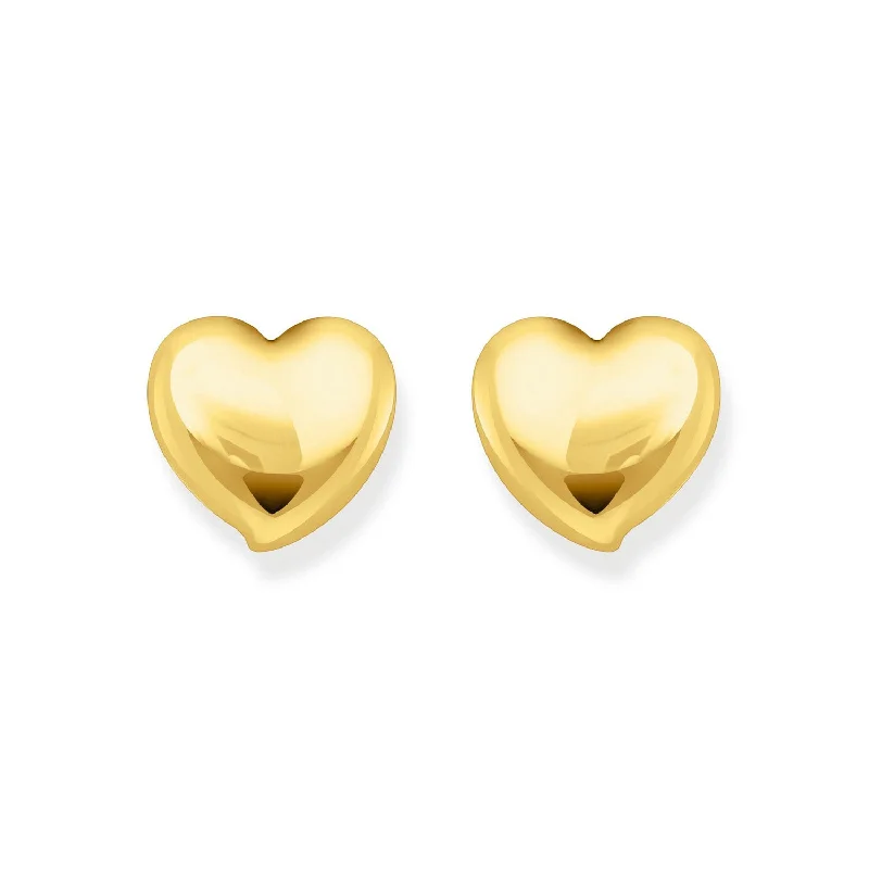 Colorful Beaded Earrings For Creative Wear-Thomas Sabo Gold Plated Sterling Silver Bold Heart Stud Earrings