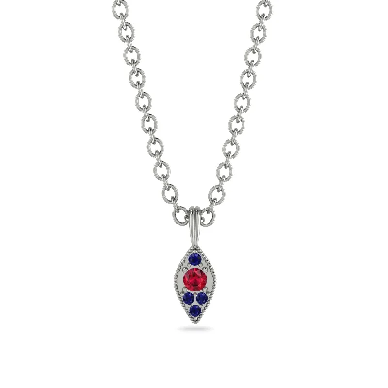 Milgrain Sapphire Necklace - Jessie No. 72