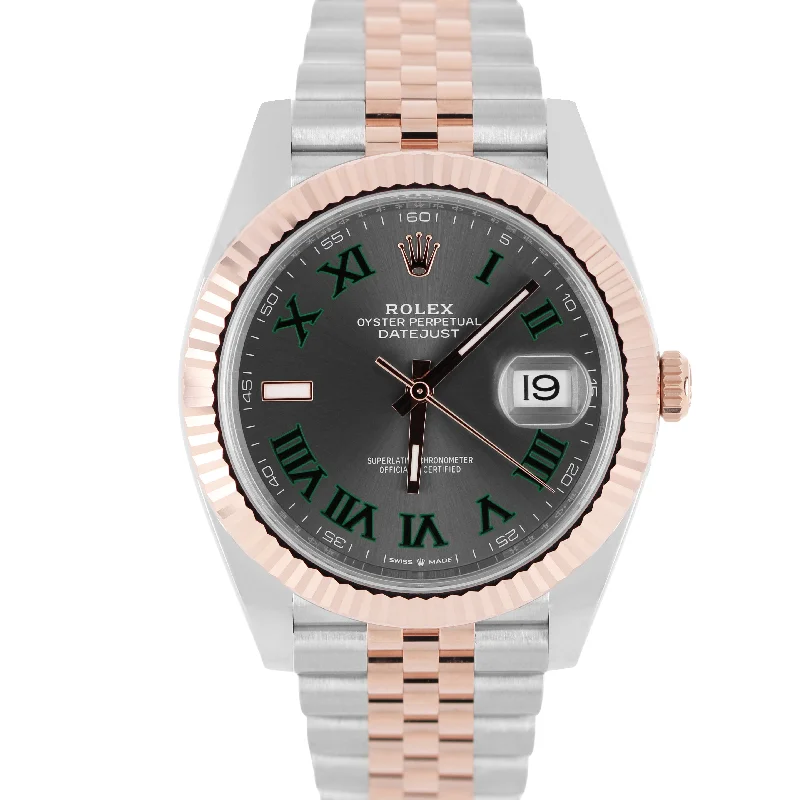 Simple Rose Gold Watches For Effortless Fashion-BRAND NEW DEC. 2024 Rolex DateJust 41mm WIMBLEDON Two-Tone JUBILEE 126331 BOX