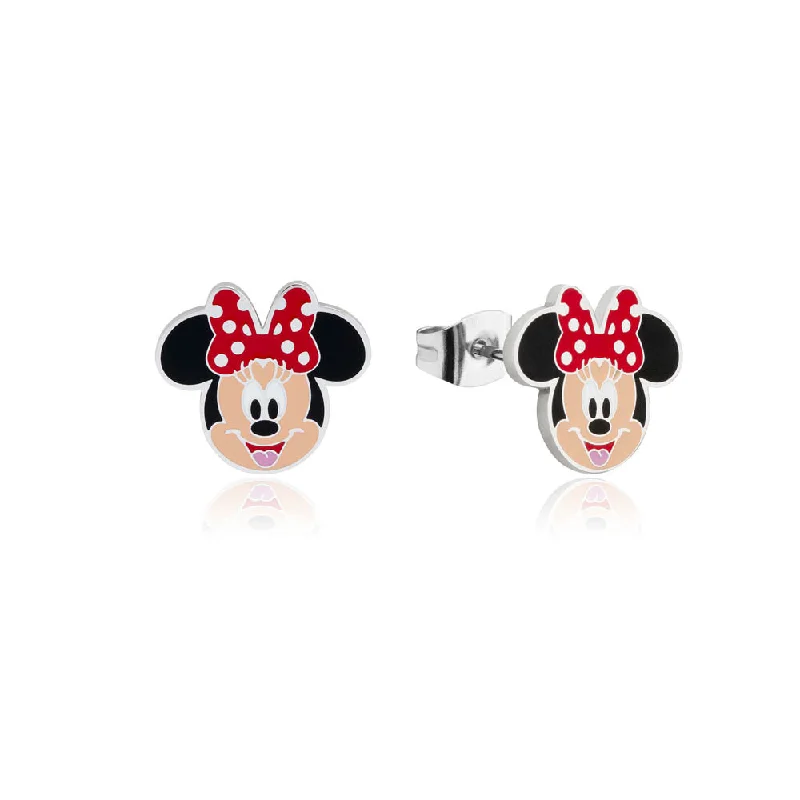 Lightweight Earrings For Comfortable Wear-Disney Stainless Steel Minnie Stud Earrings